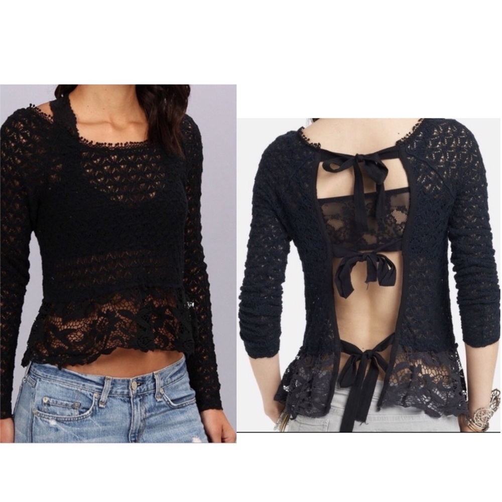 Free People NWT Tie-back & Mixed Media Top
